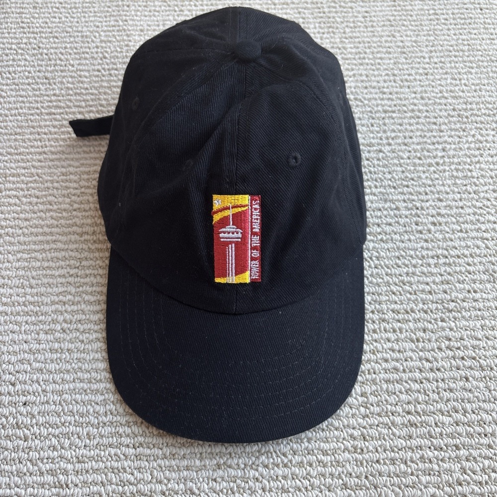 Tower of the Americas Cotton Black Strapback Baseball Hat Cap Adjustable
